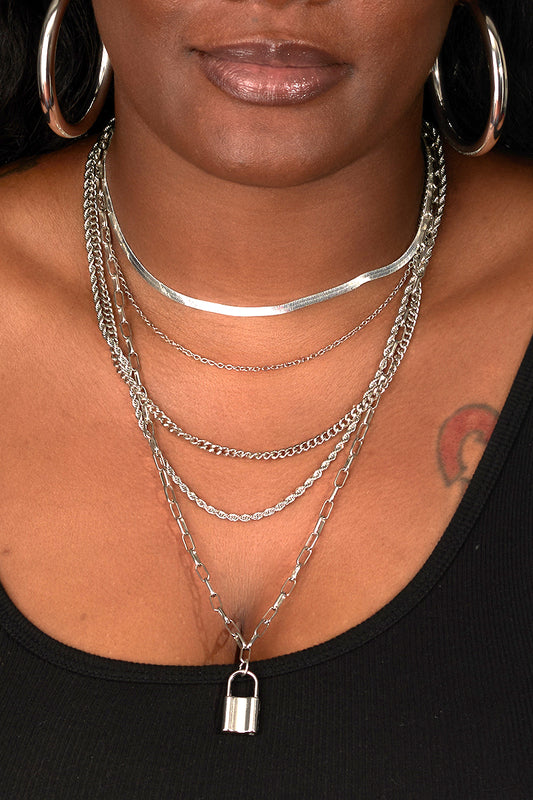 Padlock Layered Necklace