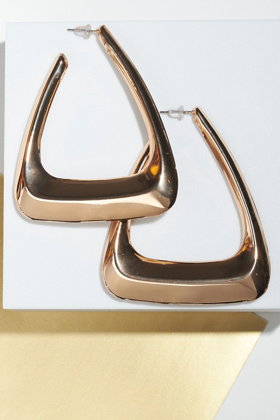 Chunky Triangle Hoop Earrings