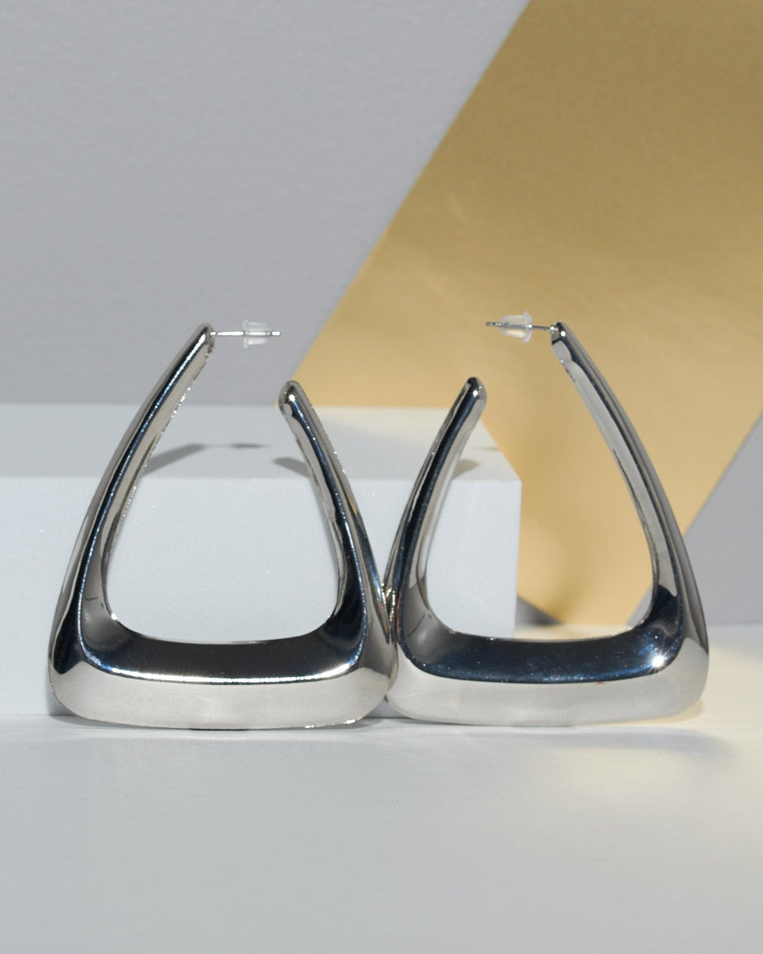 Chunky Triangle Hoop Earrings