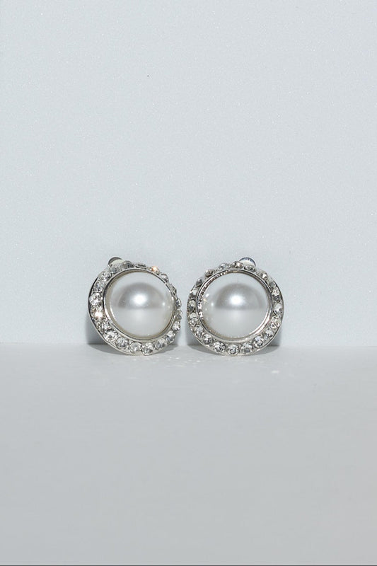 Mother Pearl White Clip-On Earrings
