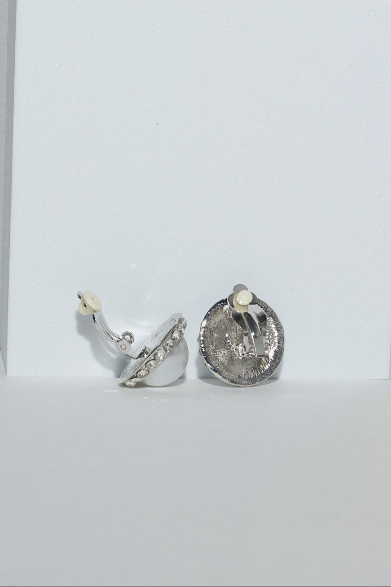 Mother Pearl White Clip-On Earrings