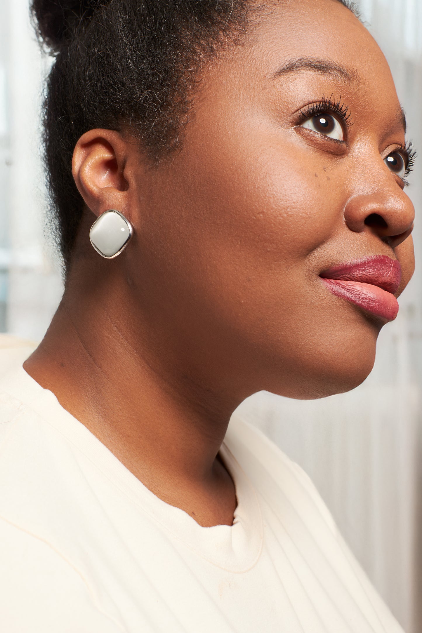 Lovey-Dovey Square Clip-On Earrings