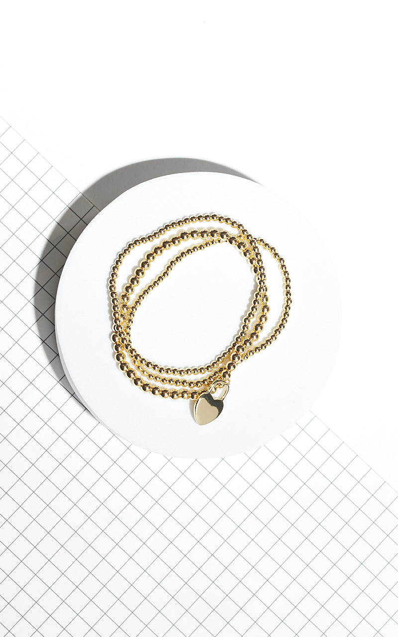 Heart Charm Stretch Bracelet