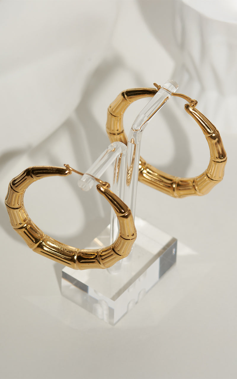 Bamboo Lux Hoop Earrings
