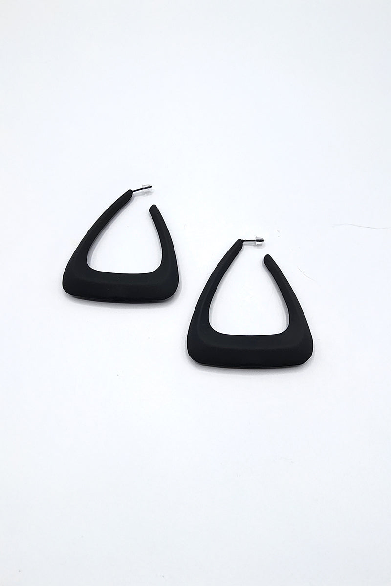 Black Triangle Hoop Earrings