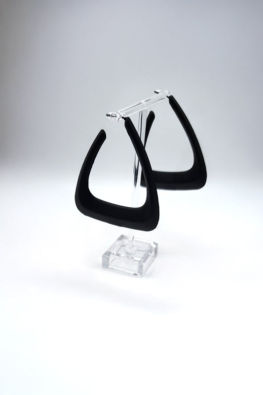 Black Triangle Hoop Earrings