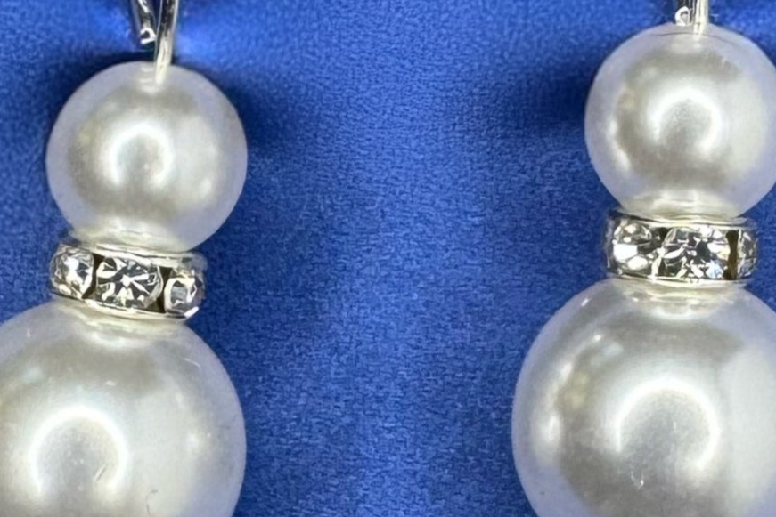 Diamond accents on the earrings