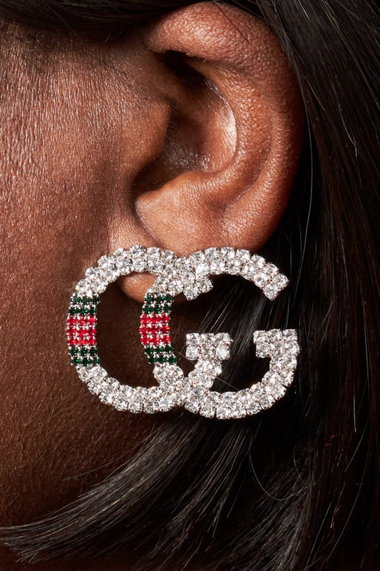 Give me a "G" Silver Shimmering Earrings