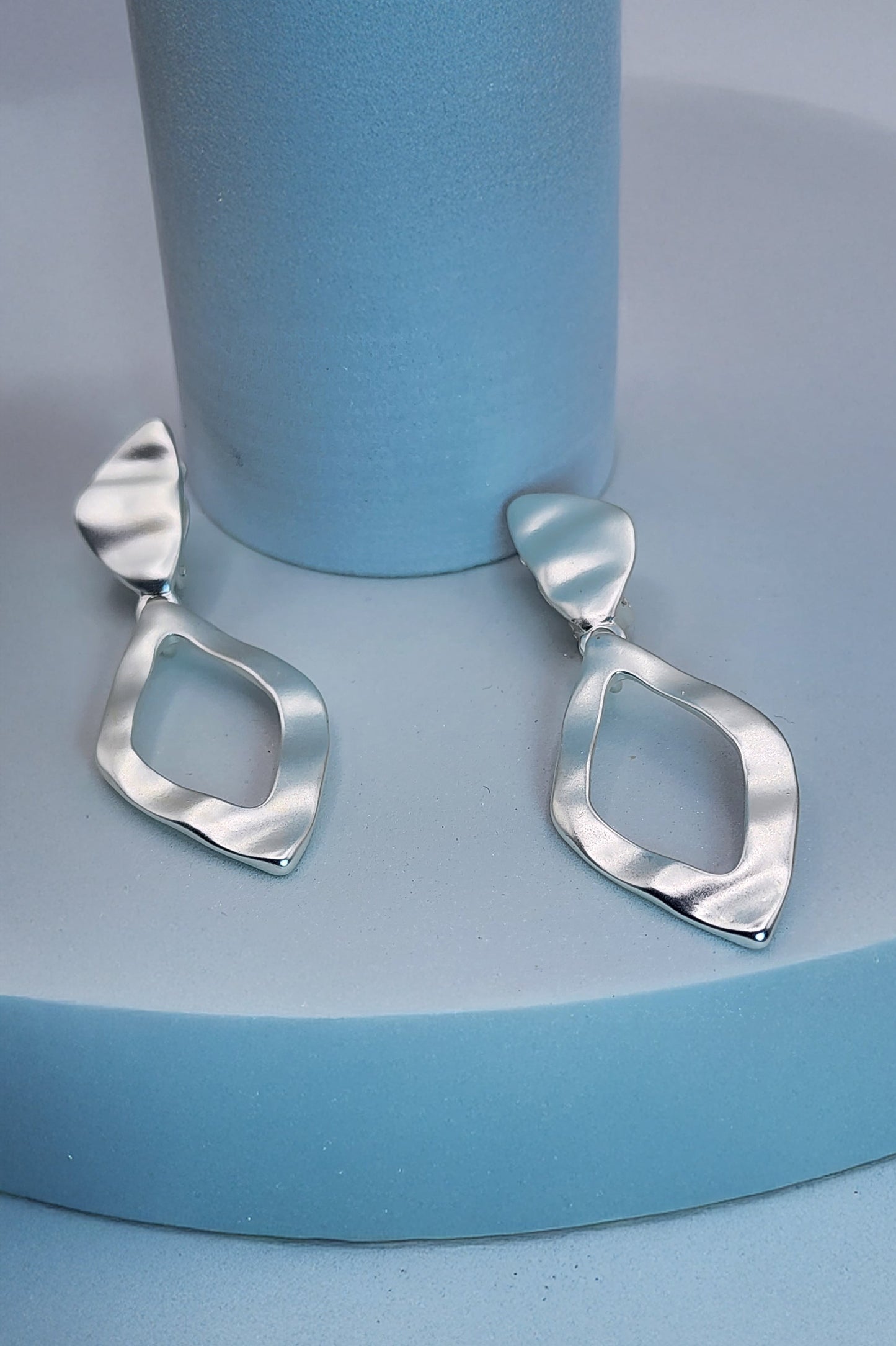 Wavy Teardrop Clip-On Earrings