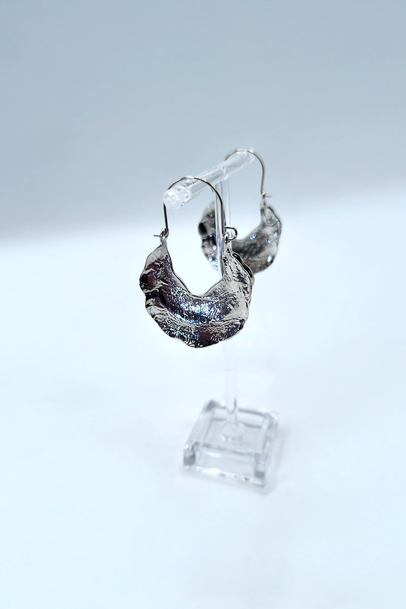 Pleated Leaf Hoop Earrings