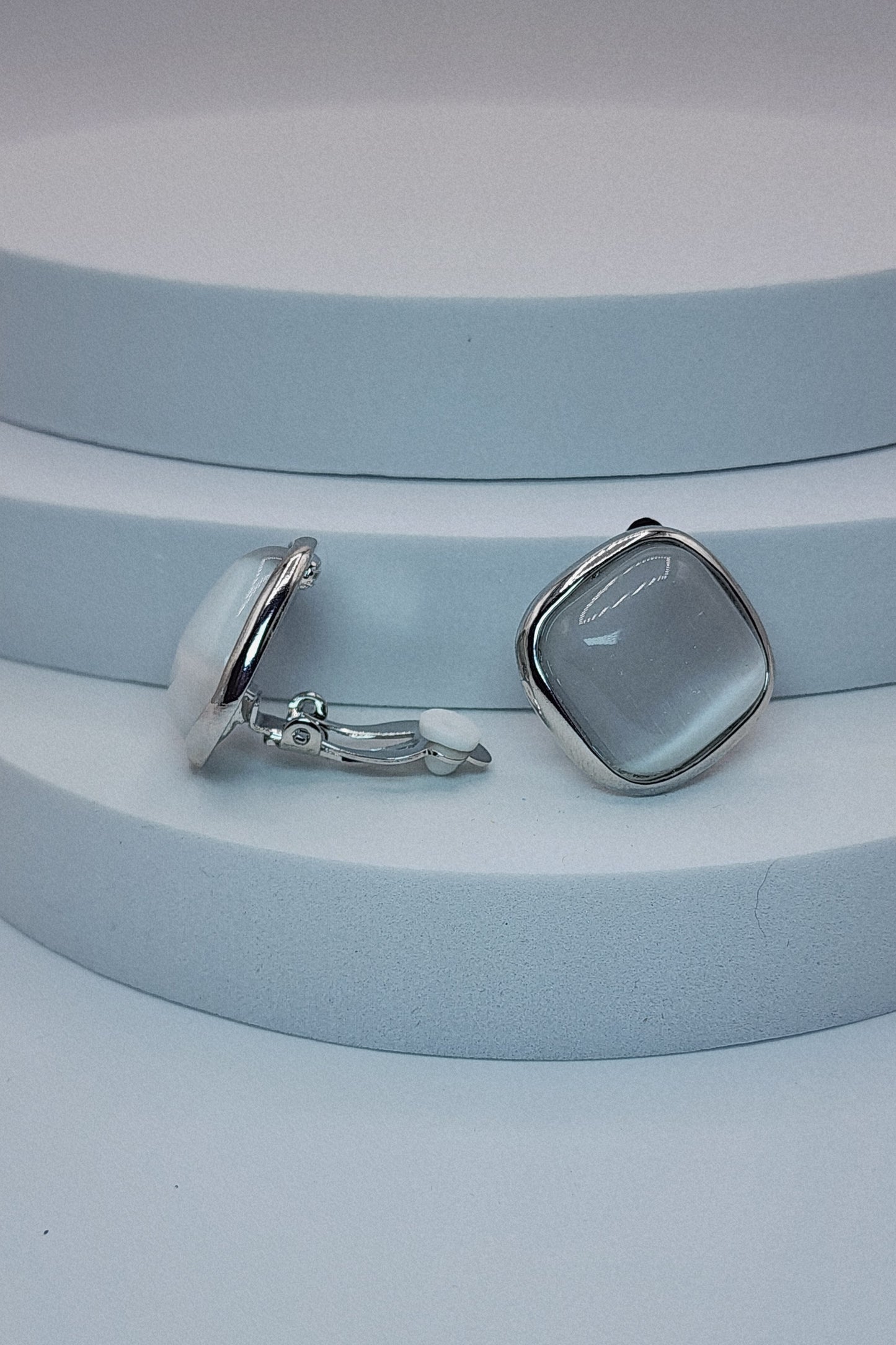 Lovey-Dovey Square Clip-On Earrings