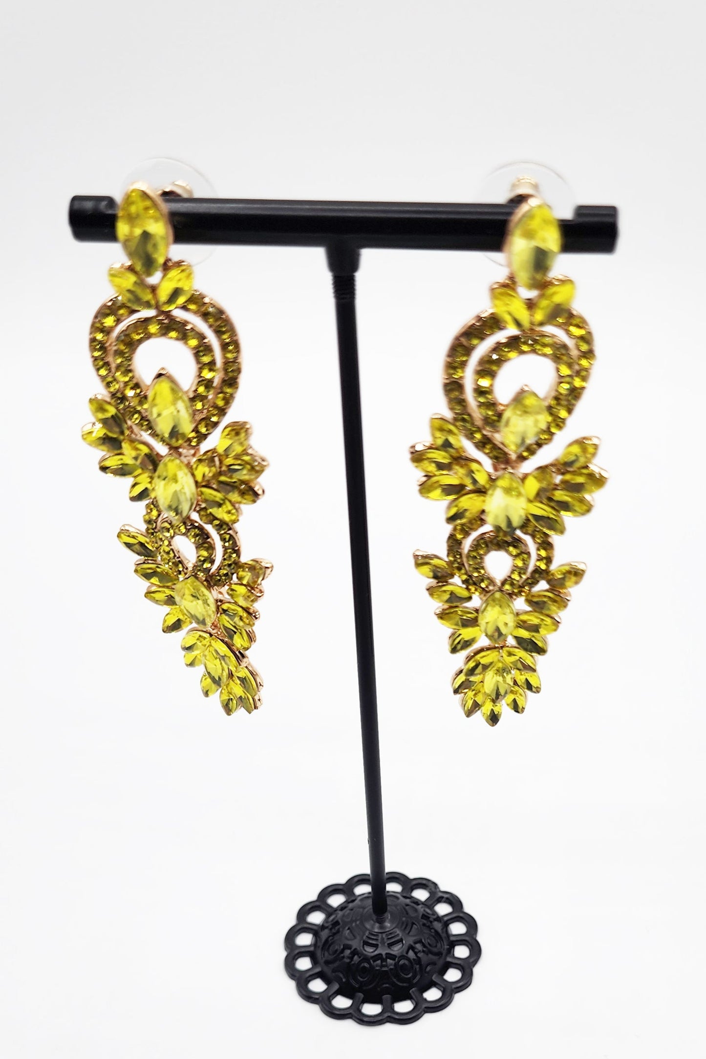 Yellow Ornate Earrings