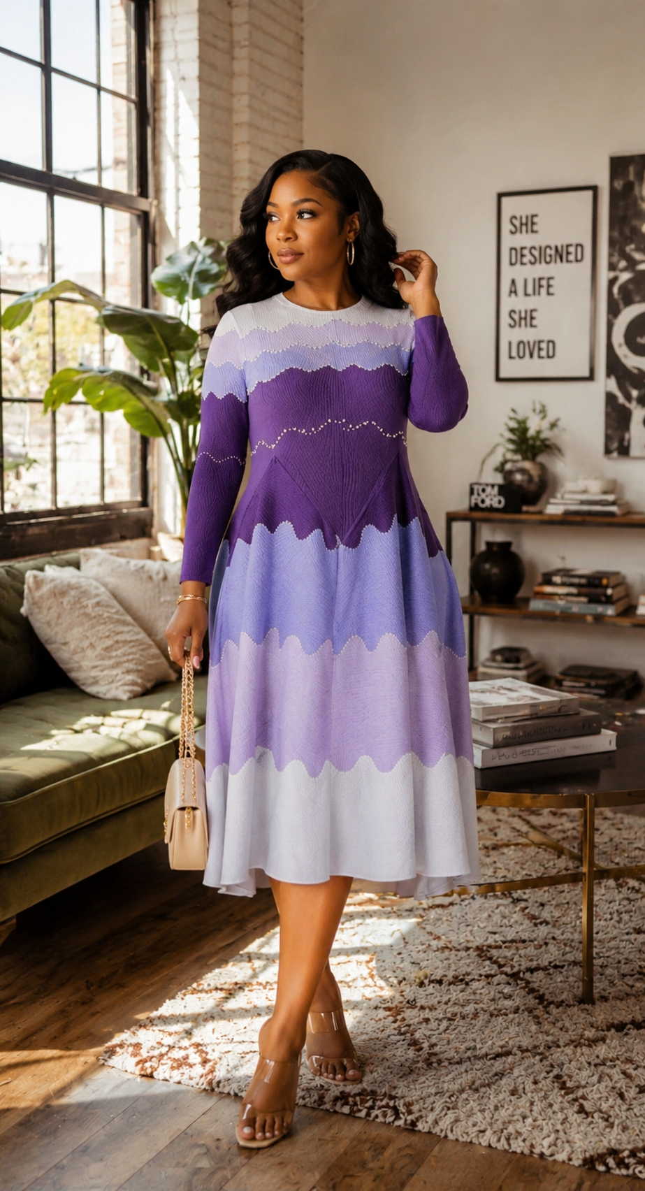 Pearls In Motion Bouncy Midi Dress