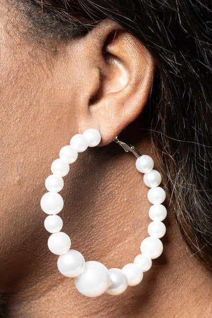 Can't Touch This Pearl Hoop Earrings