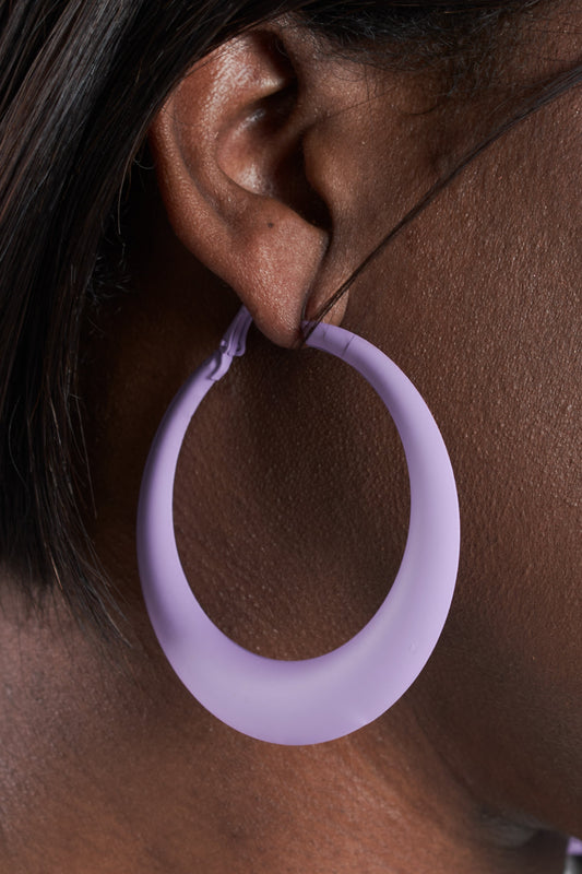 Lavender Matte Hoop Earrings