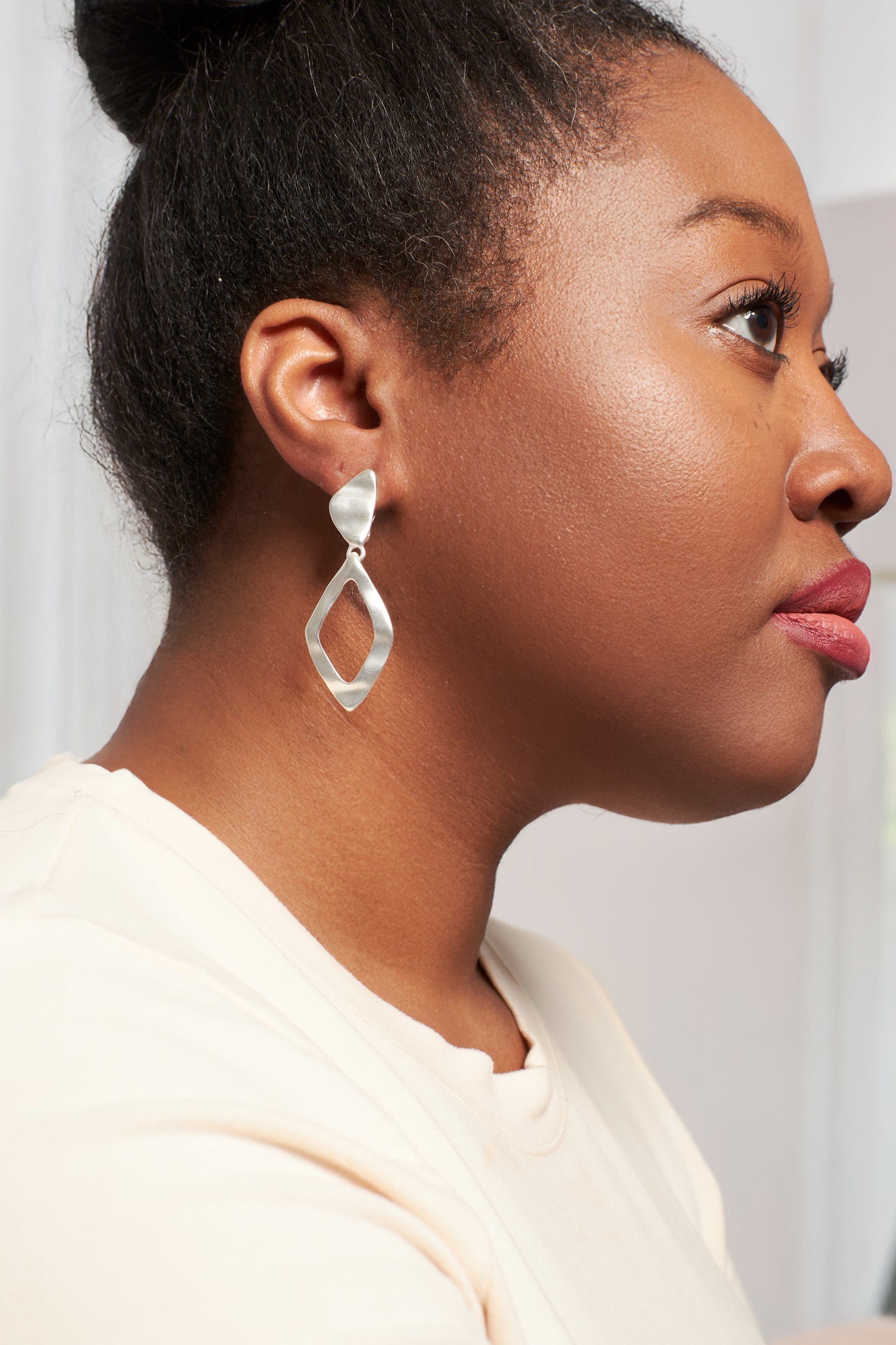 Wavy Teardrop Clip-On Earrings