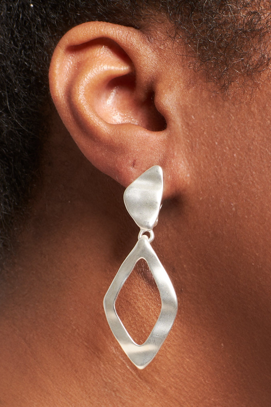 Wavy Teardrop Clip-On Earrings