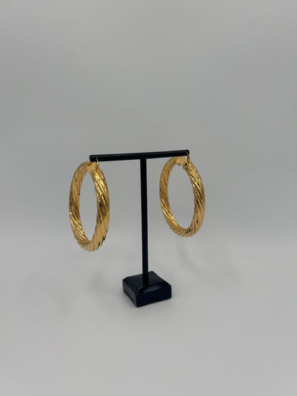 Twisted Gold Hoop Earrings