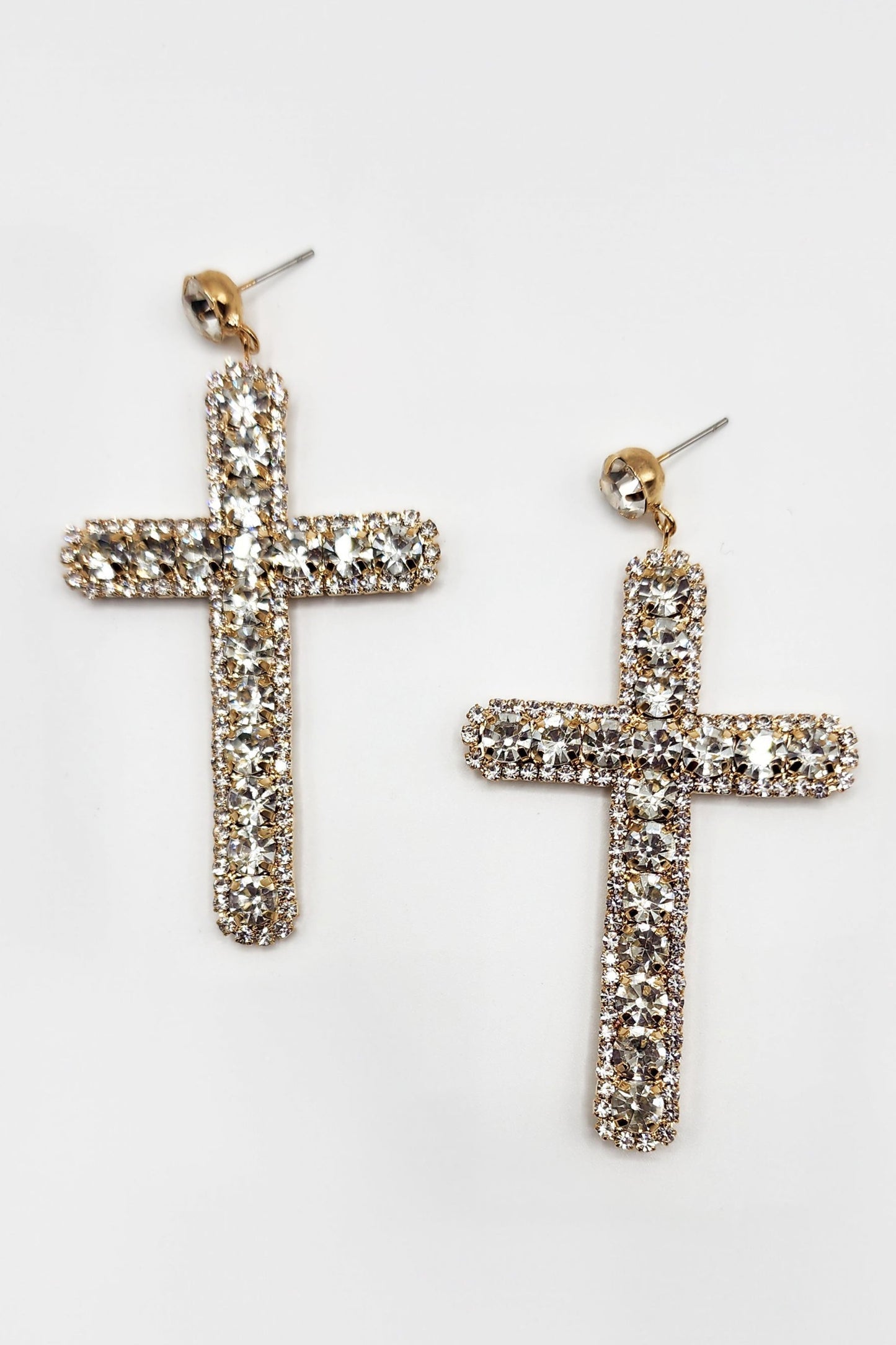 Crystal Cross Earrings