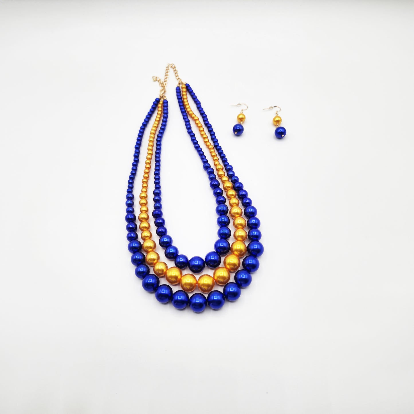 Exquisite Necklace Set Gold & Blue