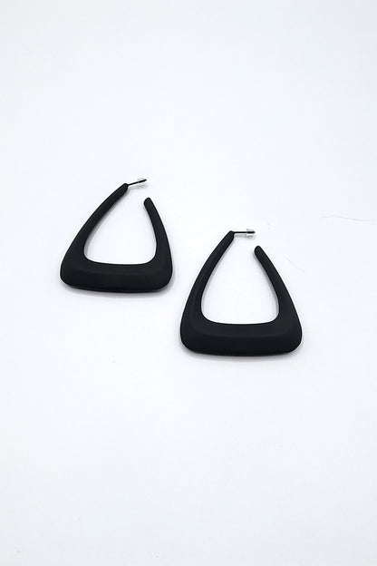 Black Triangle Hoop Earrings