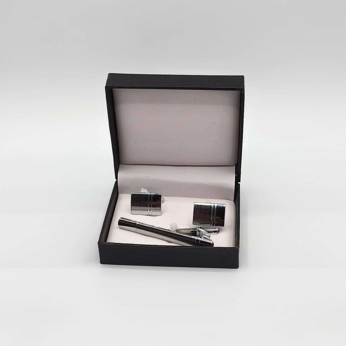 Daryl's Silver Cufflink and Tie Bar Set