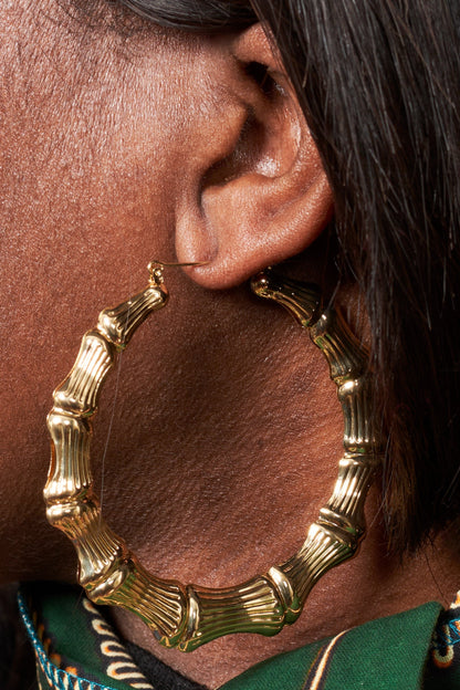 Round the Way Girl Bamboo Hoop Earrings