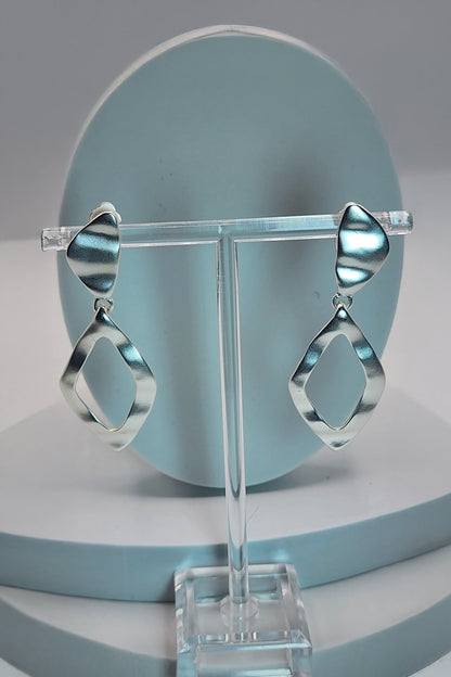 Wavy Teardrop Clip-On Earrings