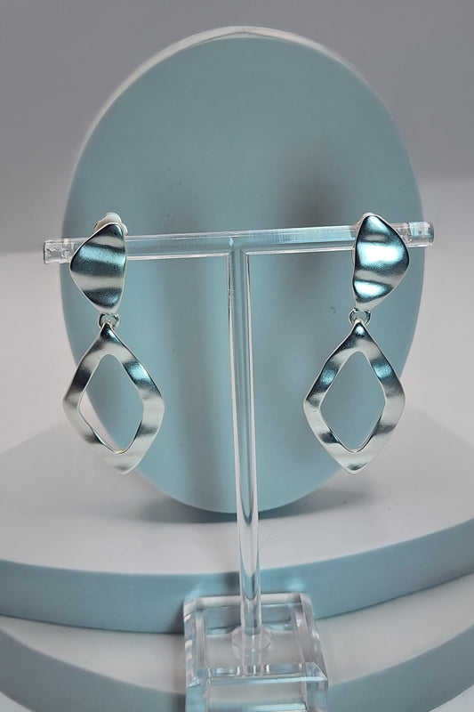 Wavy Teardrop Clip-On Earrings