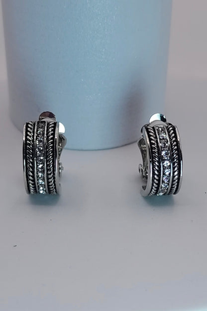 Lady Linda Ornate Mini Hoop Clip-On Earrings