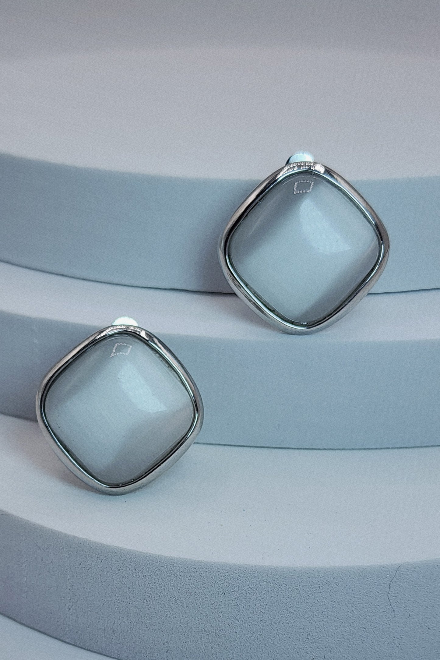 Lovey-Dovey Square Clip-On Earrings