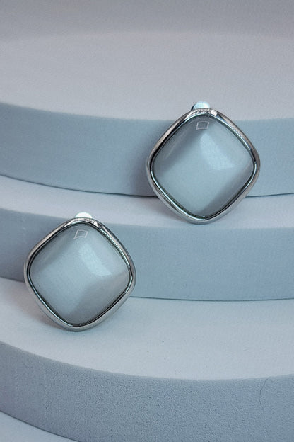 Lovey-Dovey Square Clip-On Earrings