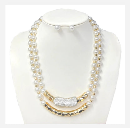 Like its Golden Pearl Necklace Set