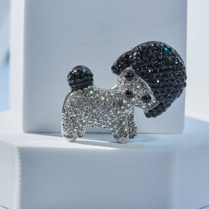 Rhinestone Poodle Brooch