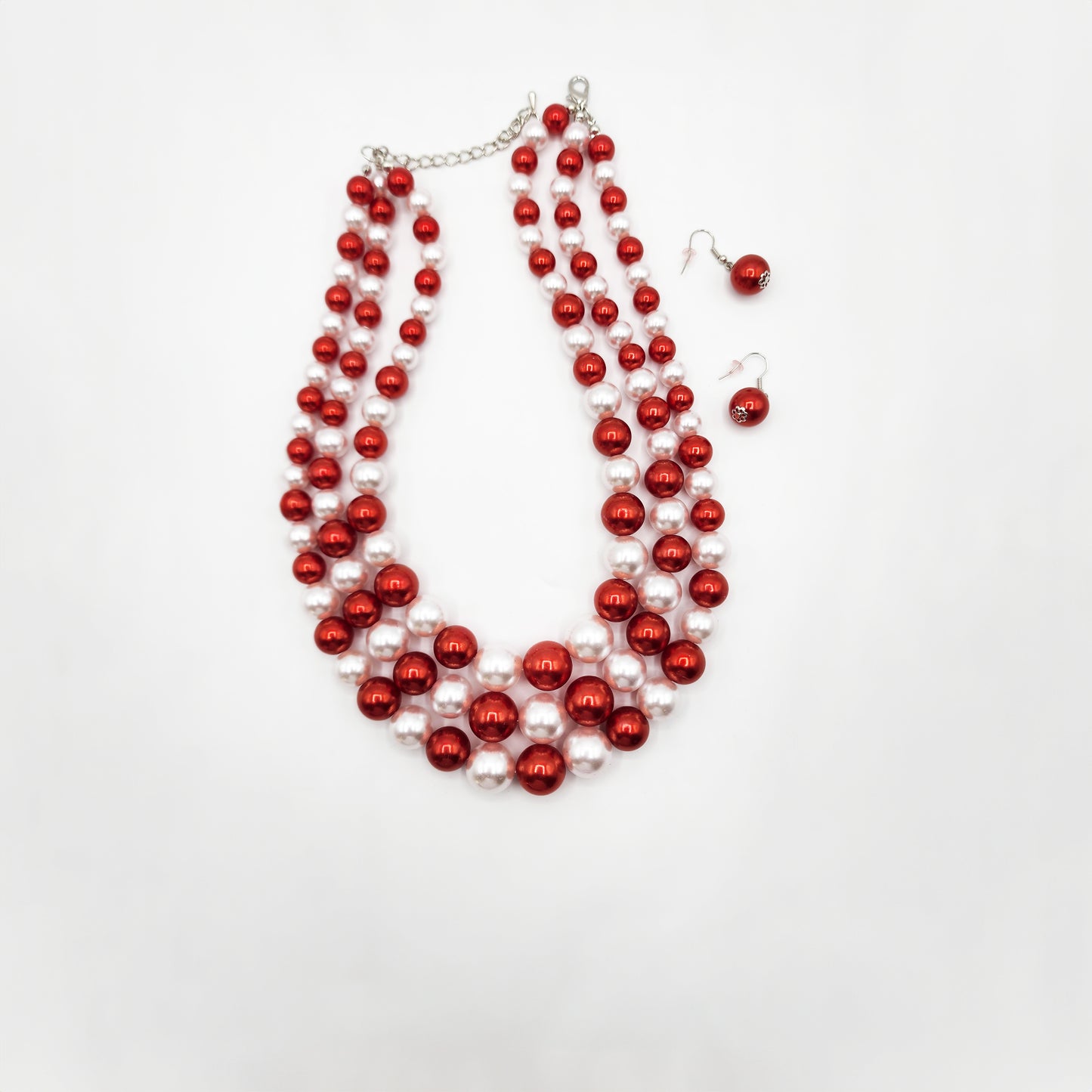 So Amazing Necklace Set Red & White