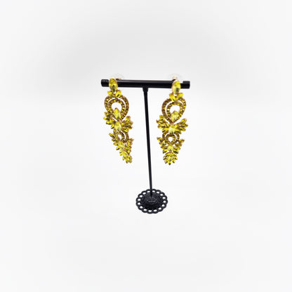 Yellow Ornate Earrings