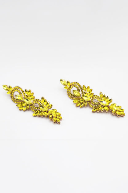 Yellow Ornate Earrings